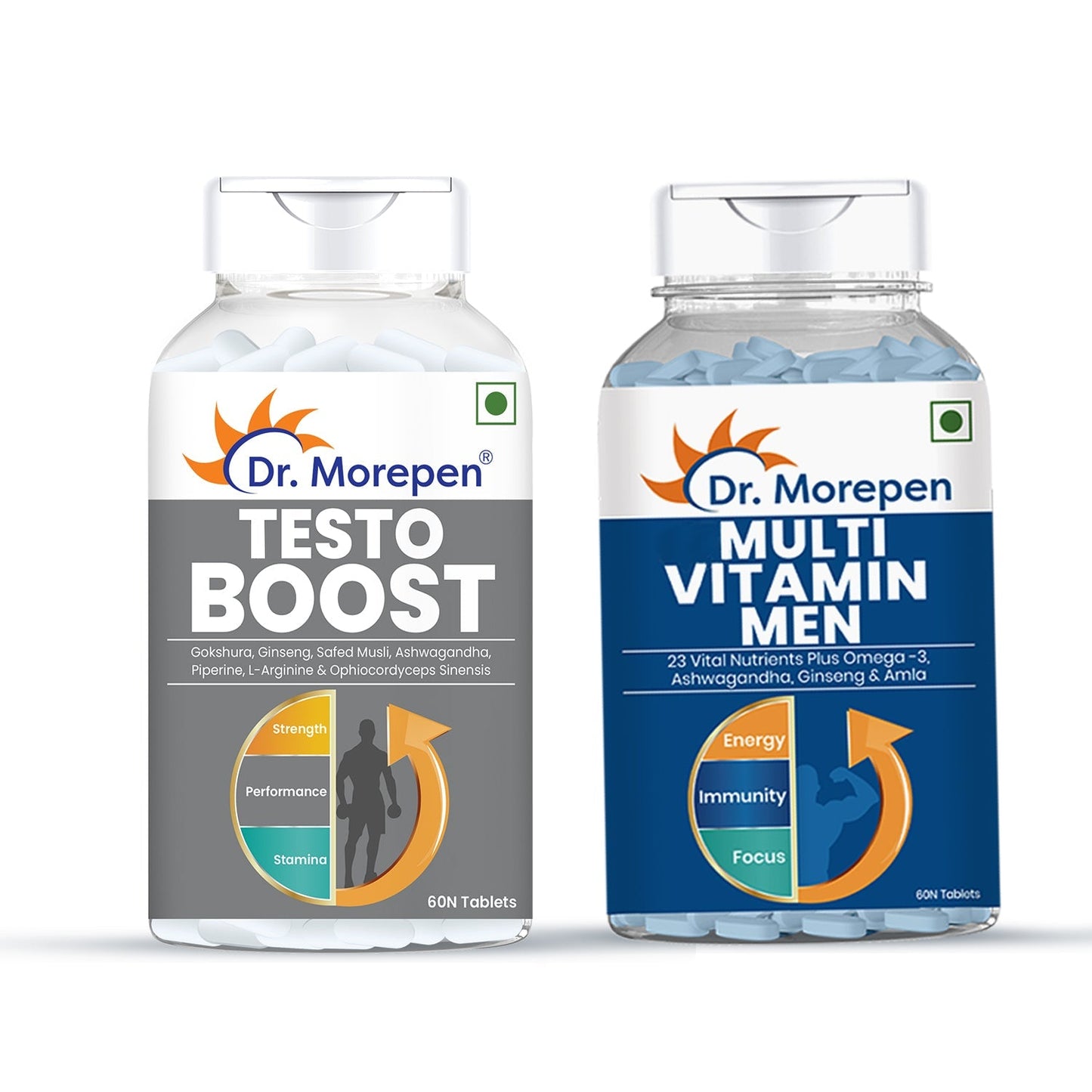 Dr Morpen Testo Boost And Multivitamin Men -With Omega 3 & Herbs /Energy & Immunity Booster | Swadesiicart