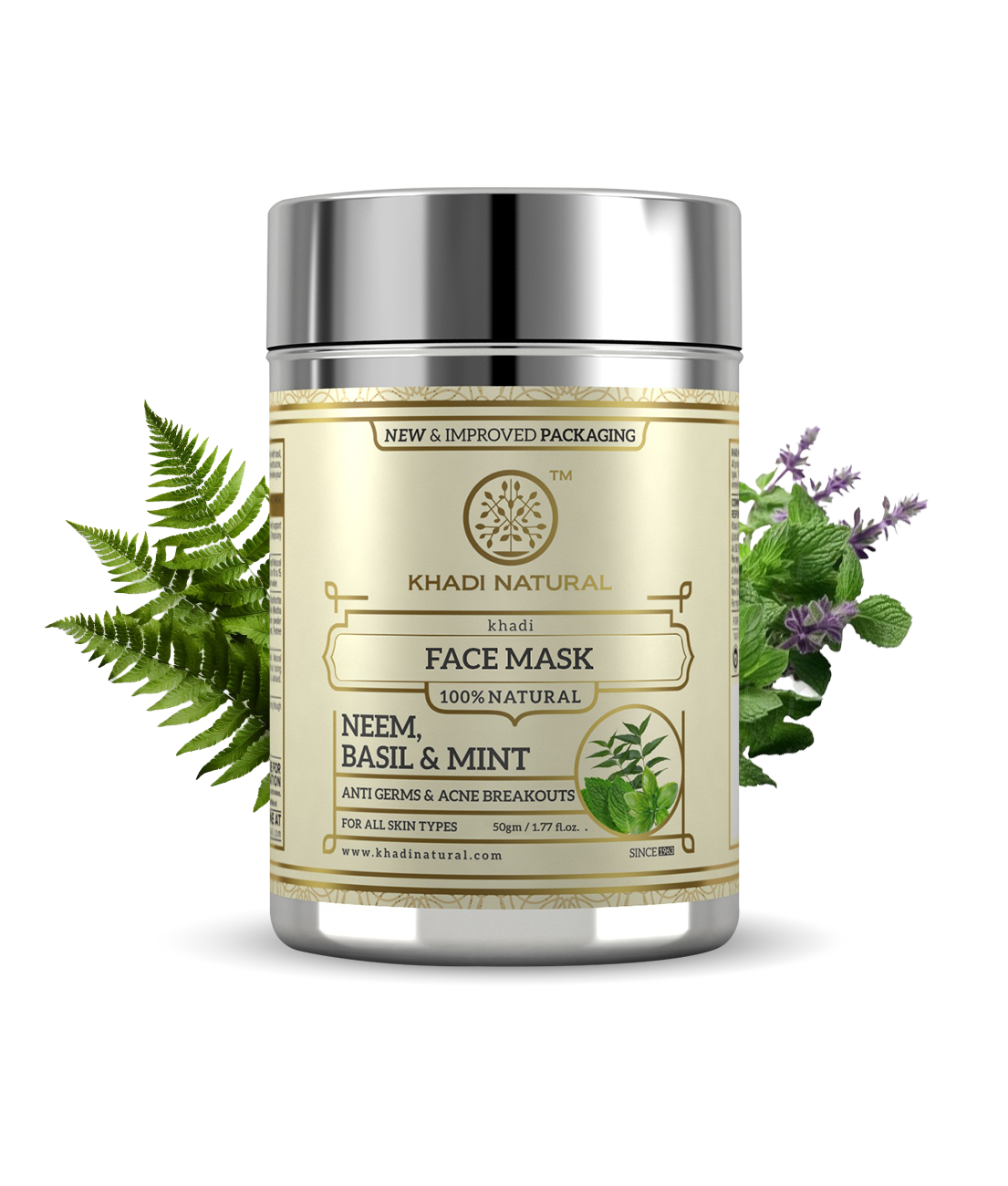 Khadi Natural Neem Basil & Mint Anti Acne Face Pack - 50gm