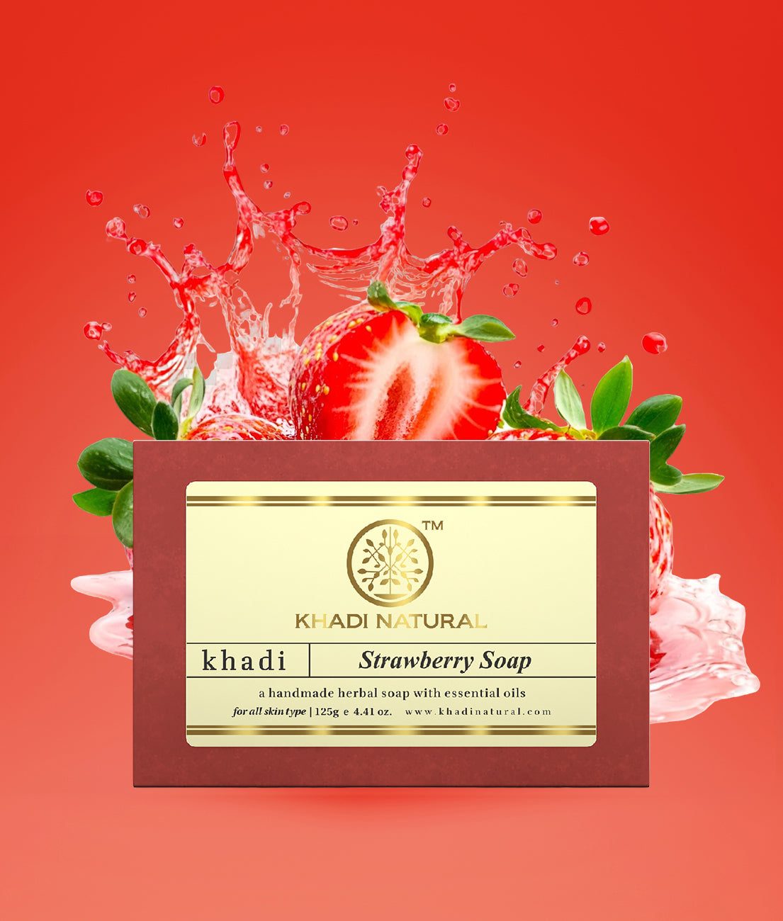 Khadi Natural Strawberry Soap - 125gm