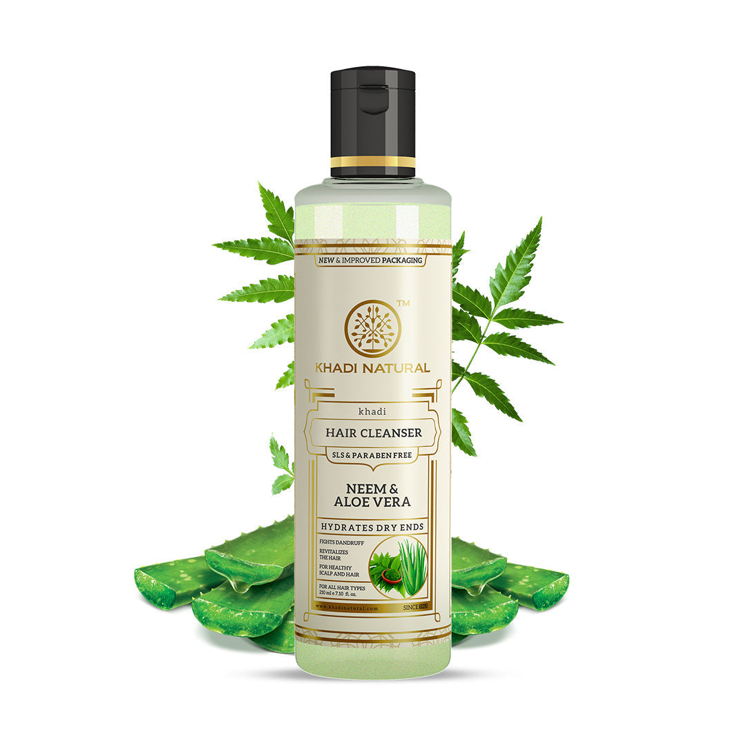 Khadi Natural Neem & Aloevera Hair Cleanser SLS & Paraben Free - 210ml