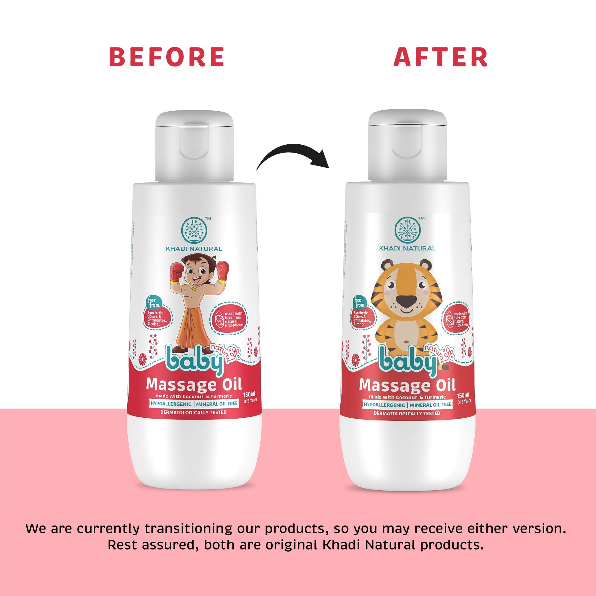 Khadi Natural Baby Massage Oil with Coconut and Turmeric for Nourishing Skin - 150ml