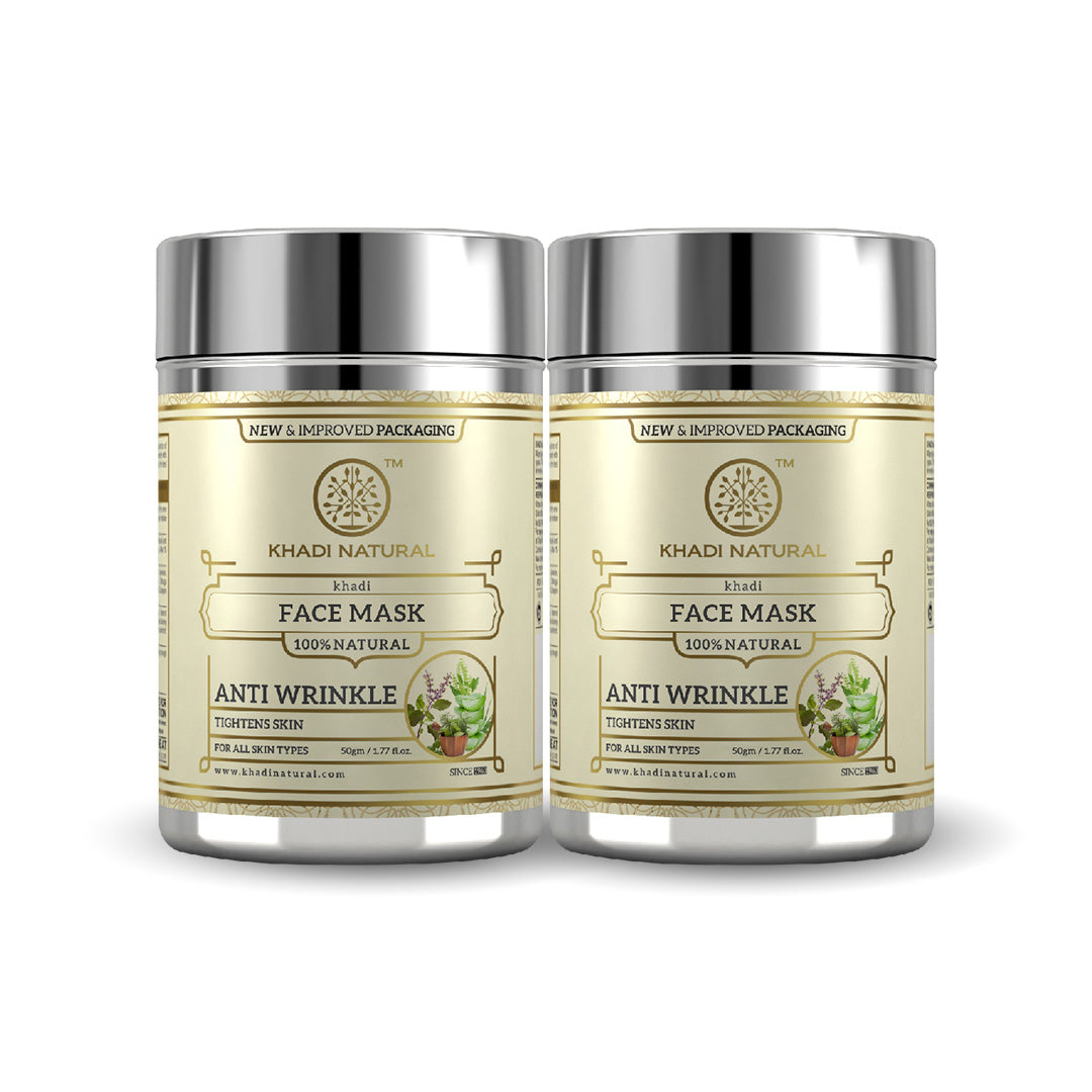 Khadi Natural Anti Wrinkle Face Mask Combo Pack Of 2 - 50gm Each Sale