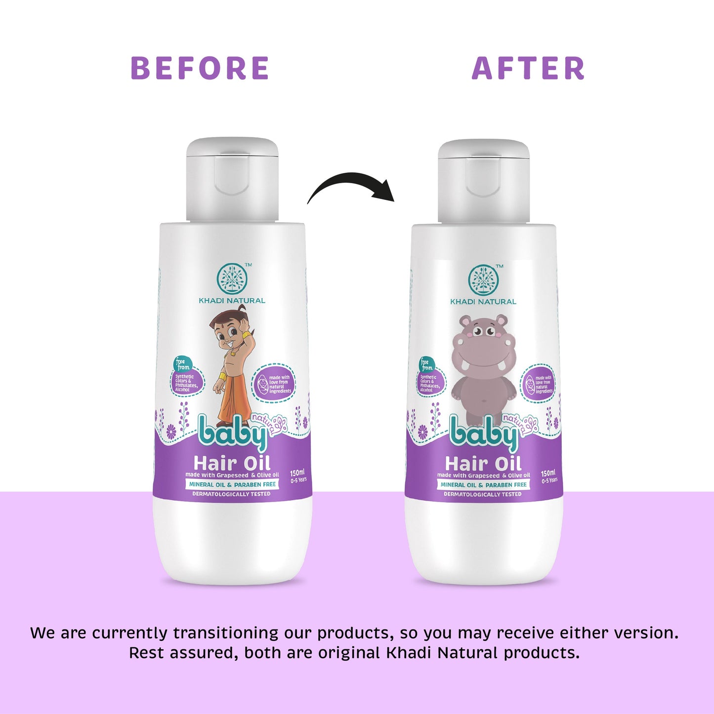 Khadi Natural Baby Hair Oil with Grapeseed and Olive - Lightweight and Non-Sticky Formula - 150ml