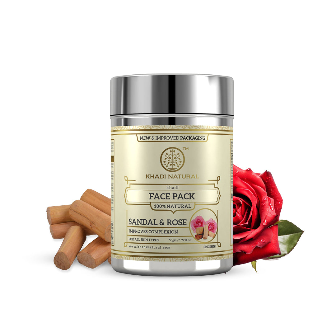 Khadi Natural Sandal & Rose Face Pack - 50gm