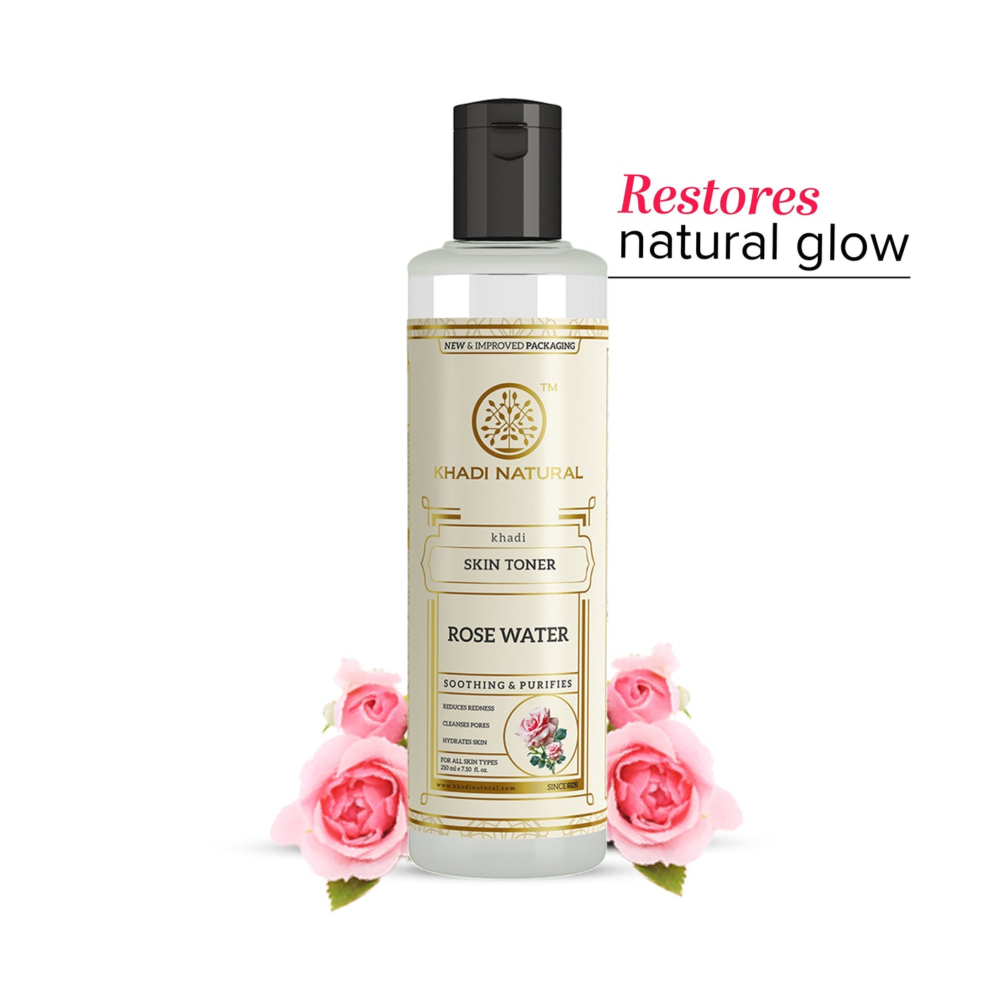Khadi Natural Pure Rose Water Skin Toner - 210ml