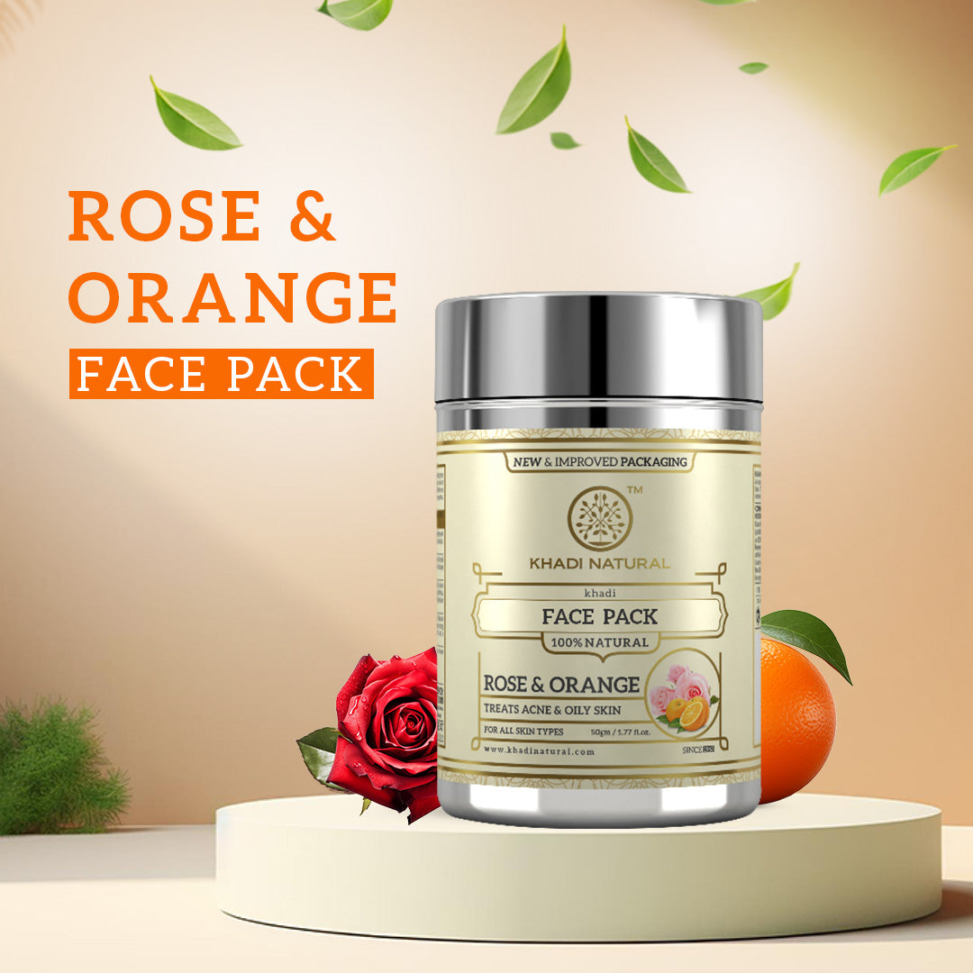 Khadi Natural Rose & Orange Face Pack - 50gm