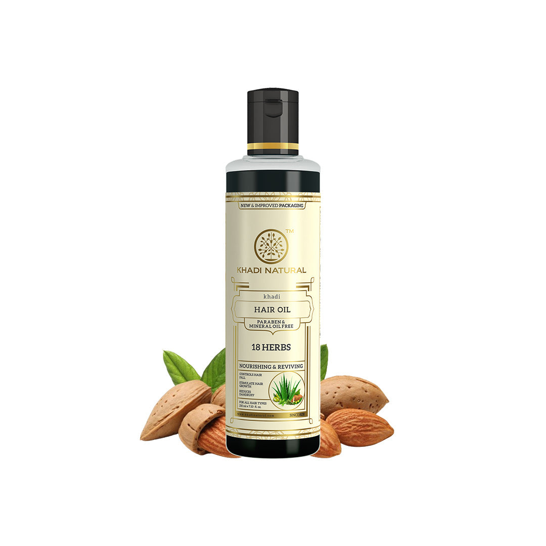Khadi Natural 18 Herbs Hair Oil Paraben Mineral Free - 210ml