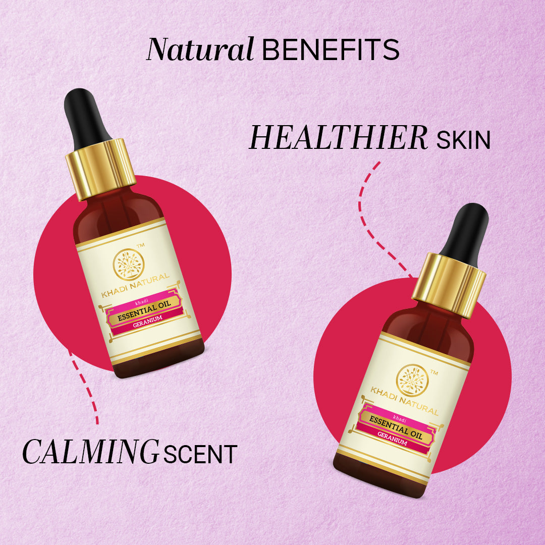 Khadi Natural Herbal Geranium Essential Oil Sale - 15ml