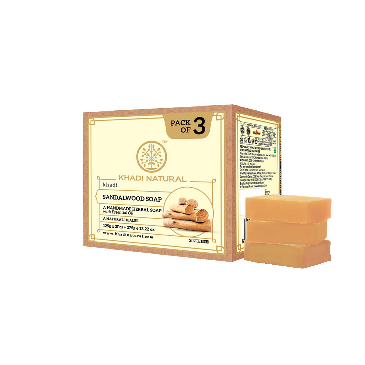 Khadi Natural Herbal Sandalwood Soap - 125gm