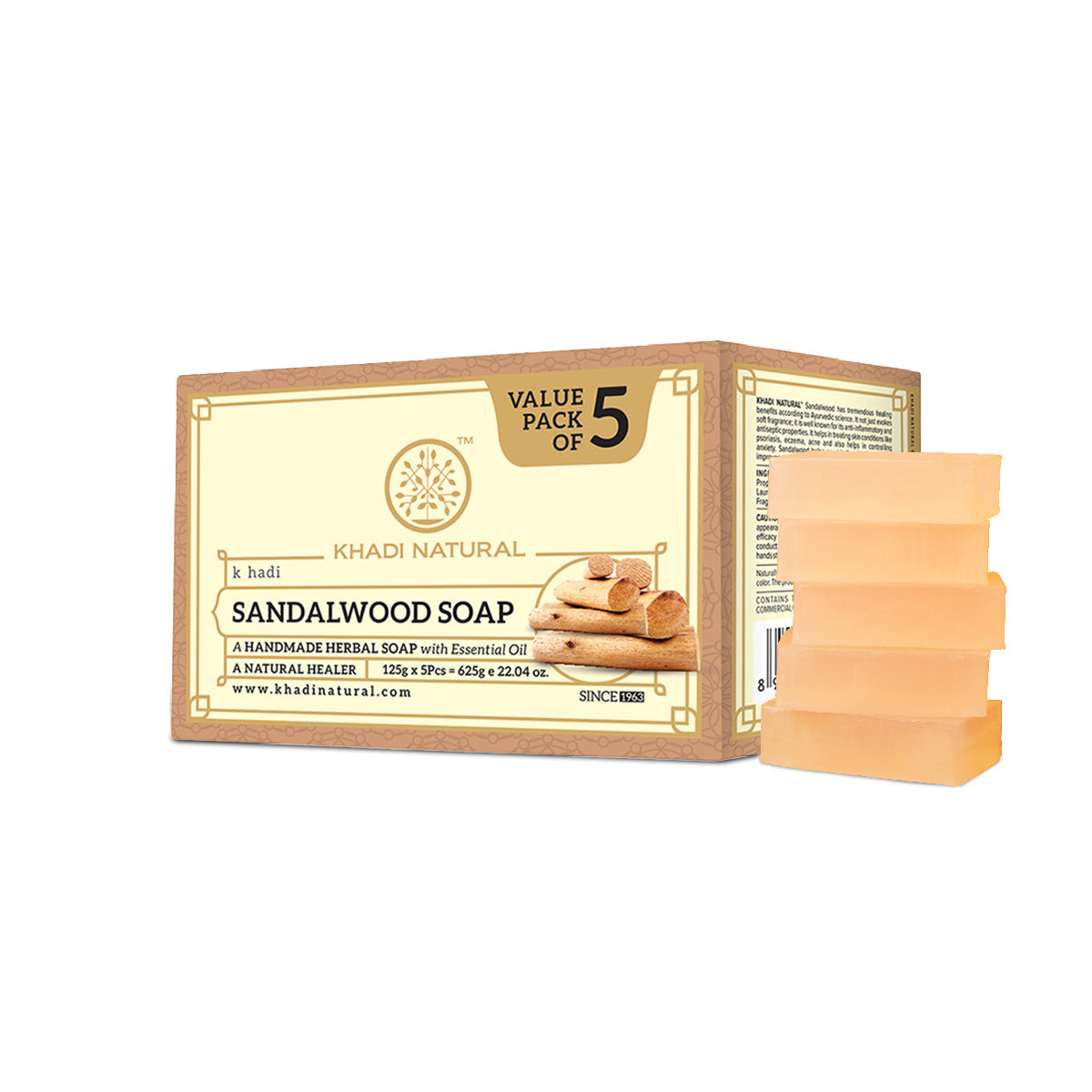 Khadi Natural Herbal Sandalwood Soap - 125gm