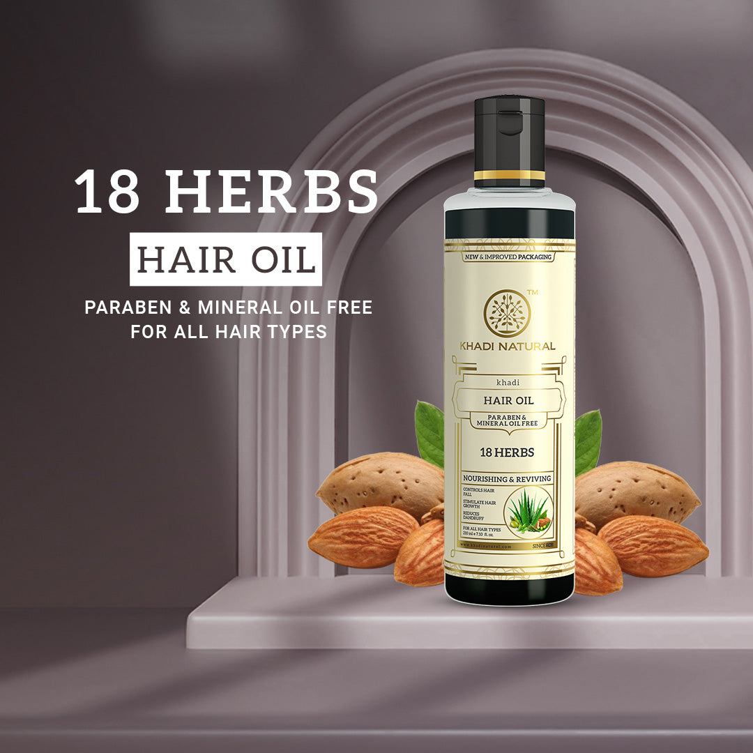 Khadi Natural 18 Herbs Hair Oil Paraben Mineral Free - 210ml
