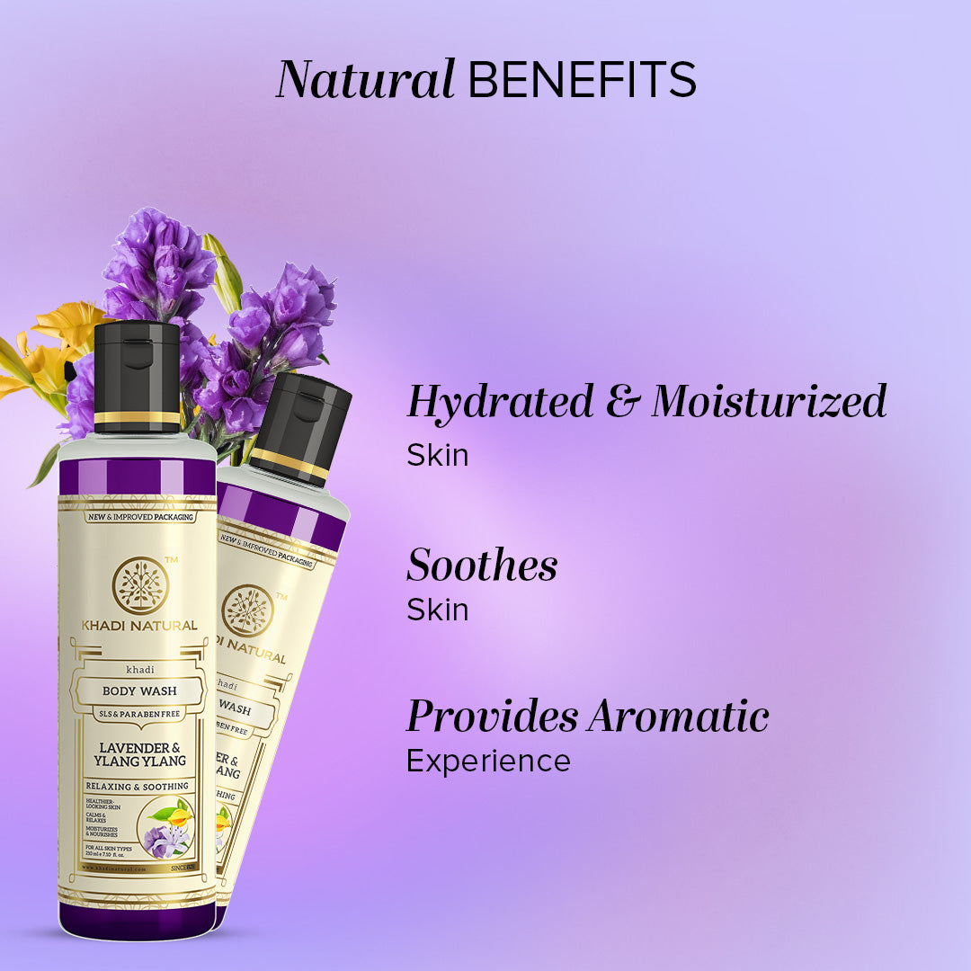Khadi Natural Lavender & Ylang Ylang Body Wash SLS & Paraben Free - 210ml