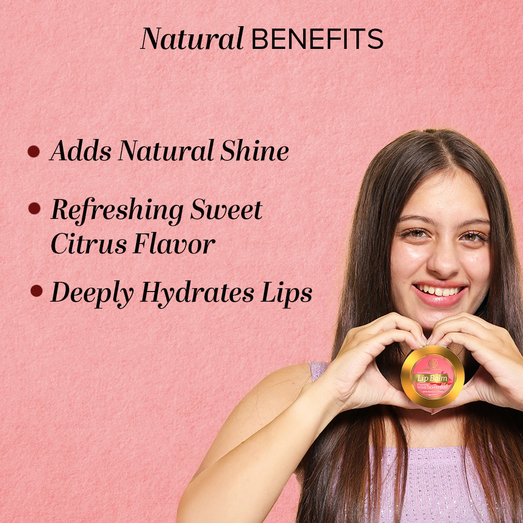 Khadi Natural Wine Grapefruit Lip Balm - With Beeswax & Honey - 5gm