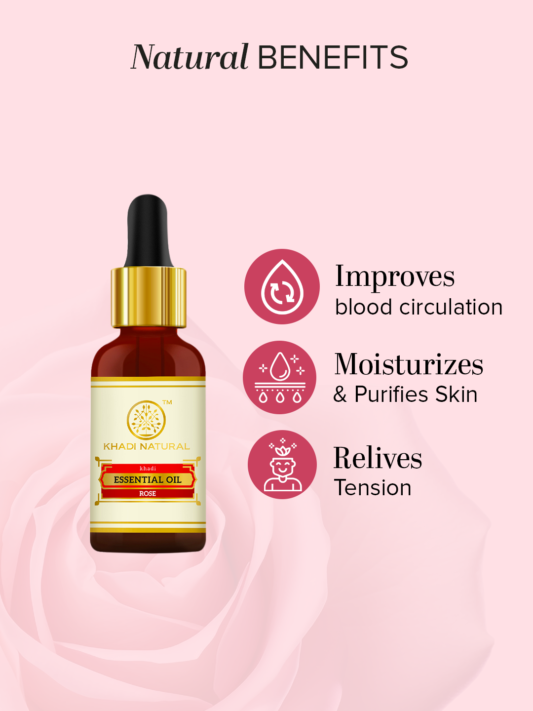 Khadi Natural Rose - Pure Essential Oil - 15ml Sale