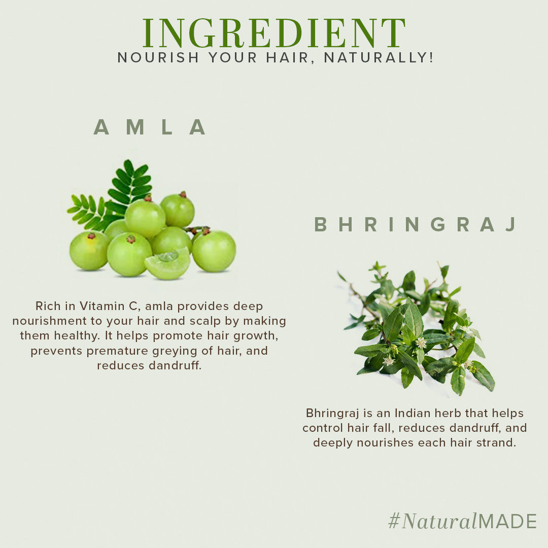 Khadi Natural Amla & Bhringraj Hair Cleanser-SLS/Paraben Free Combo Pack of 2 - 210ml each