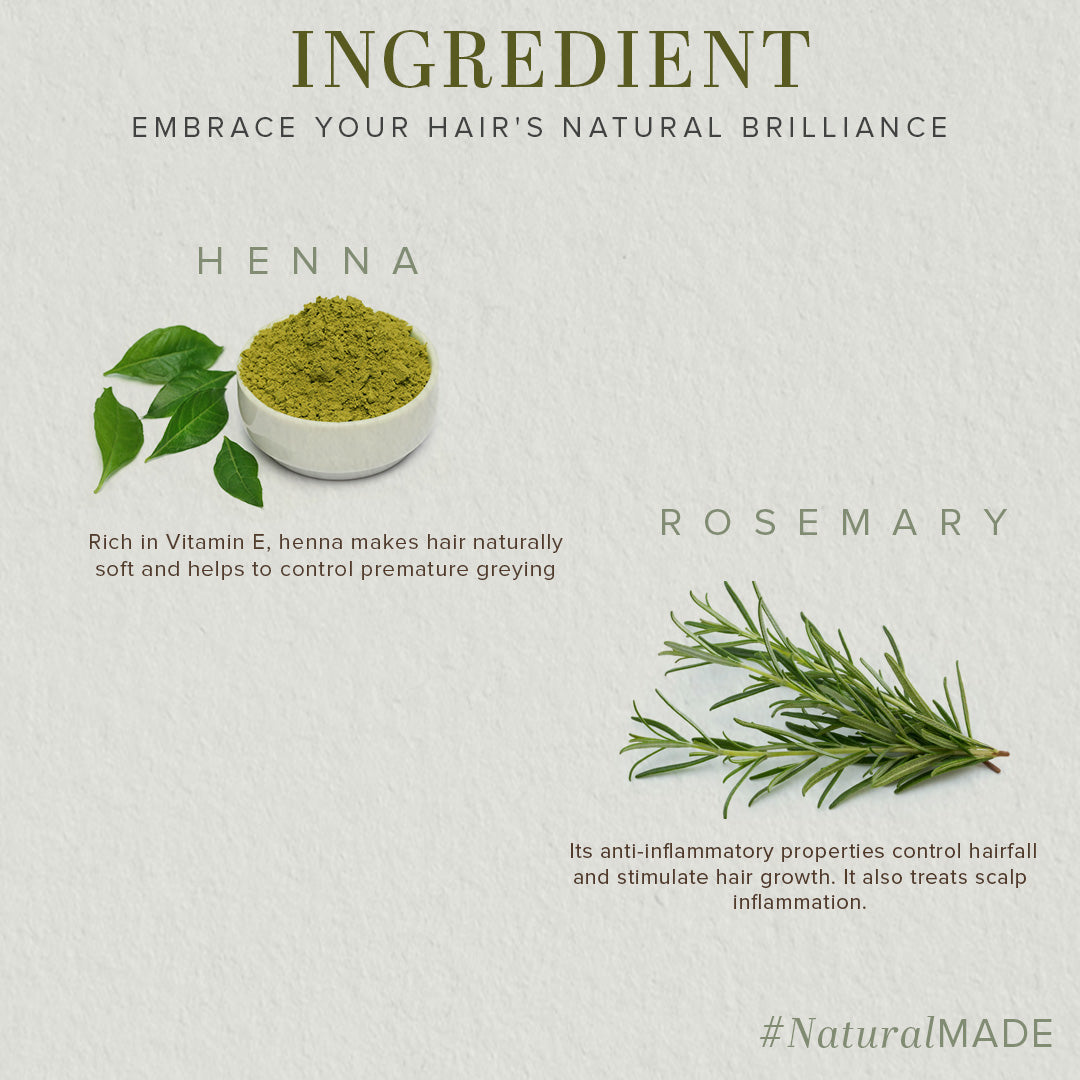 Khadi Natural Henna & Rosemary Hair Oil – Paraben & Mineral Oil Free (210ml)
