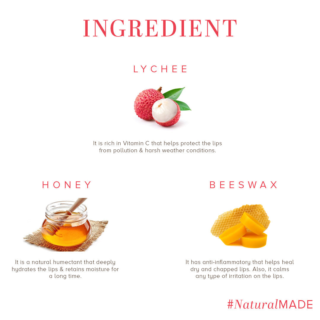 Khadi Natural Lychee Lip Balm - 5gm