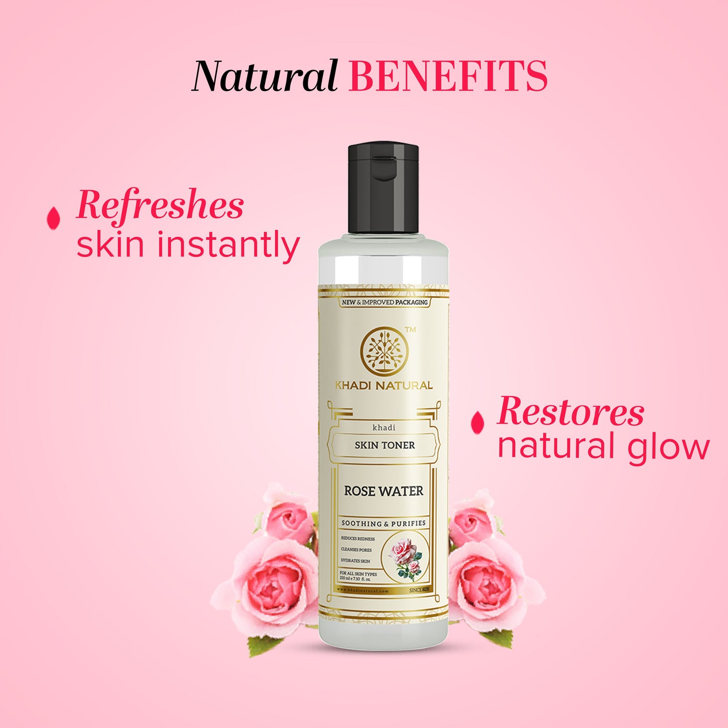 Khadi Natural Pure Rose Water Skin Toner - 210ml