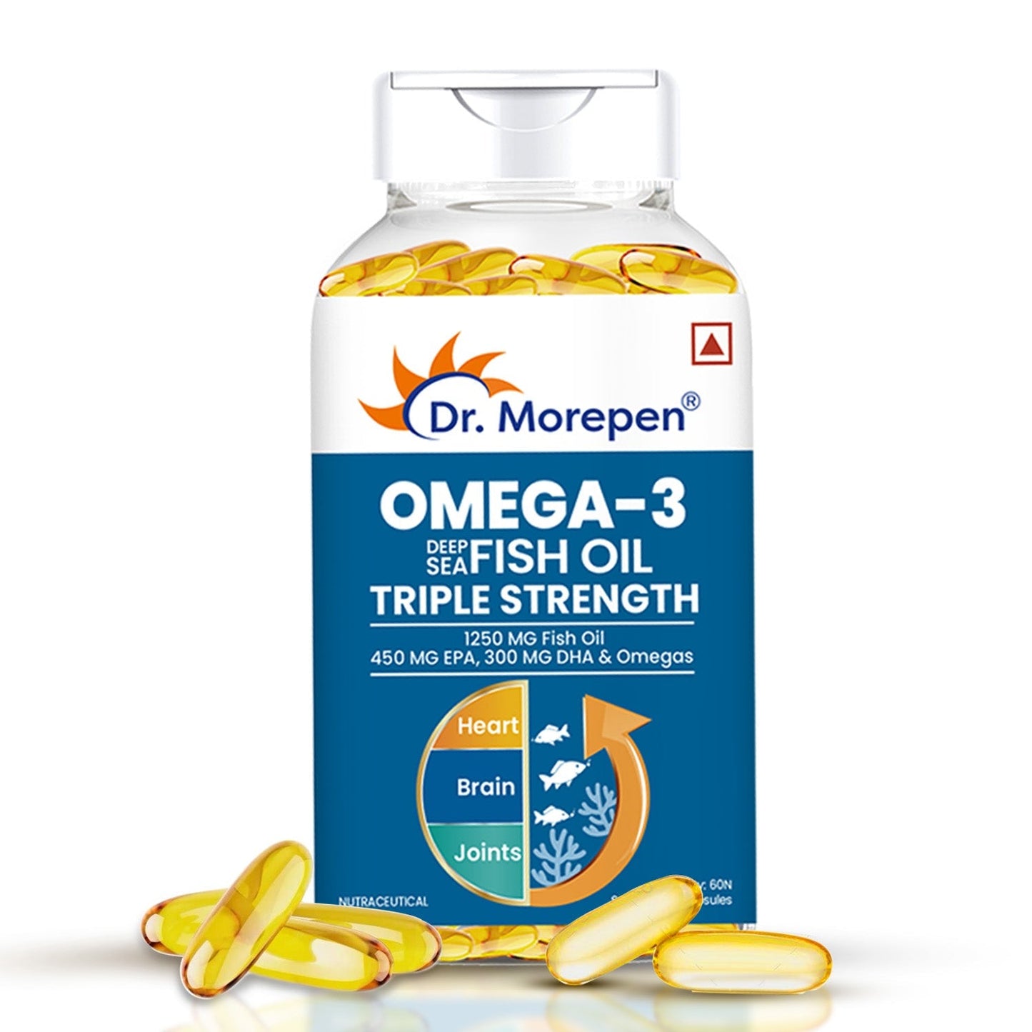 Dr Morpen Omega-3 1250Mg Deep Sea Fish Oil Triple Strength Softgel Capsules | Swadesiicart