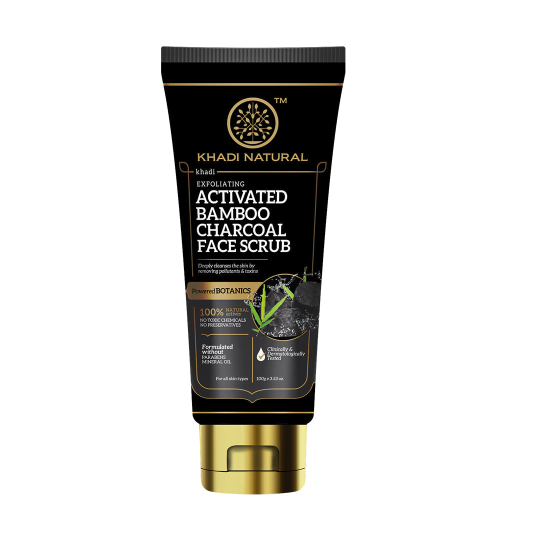 Khadi Natural Activated Bamboo Charcoal Face Scrub - 100gm