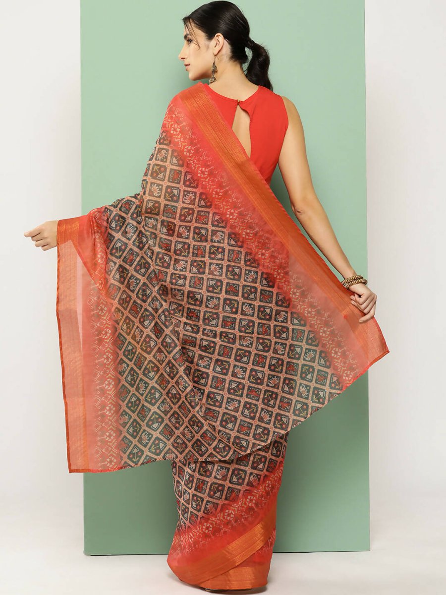 Ahalyaa Women's Traditional wear Saree - Green | Swadesiicart