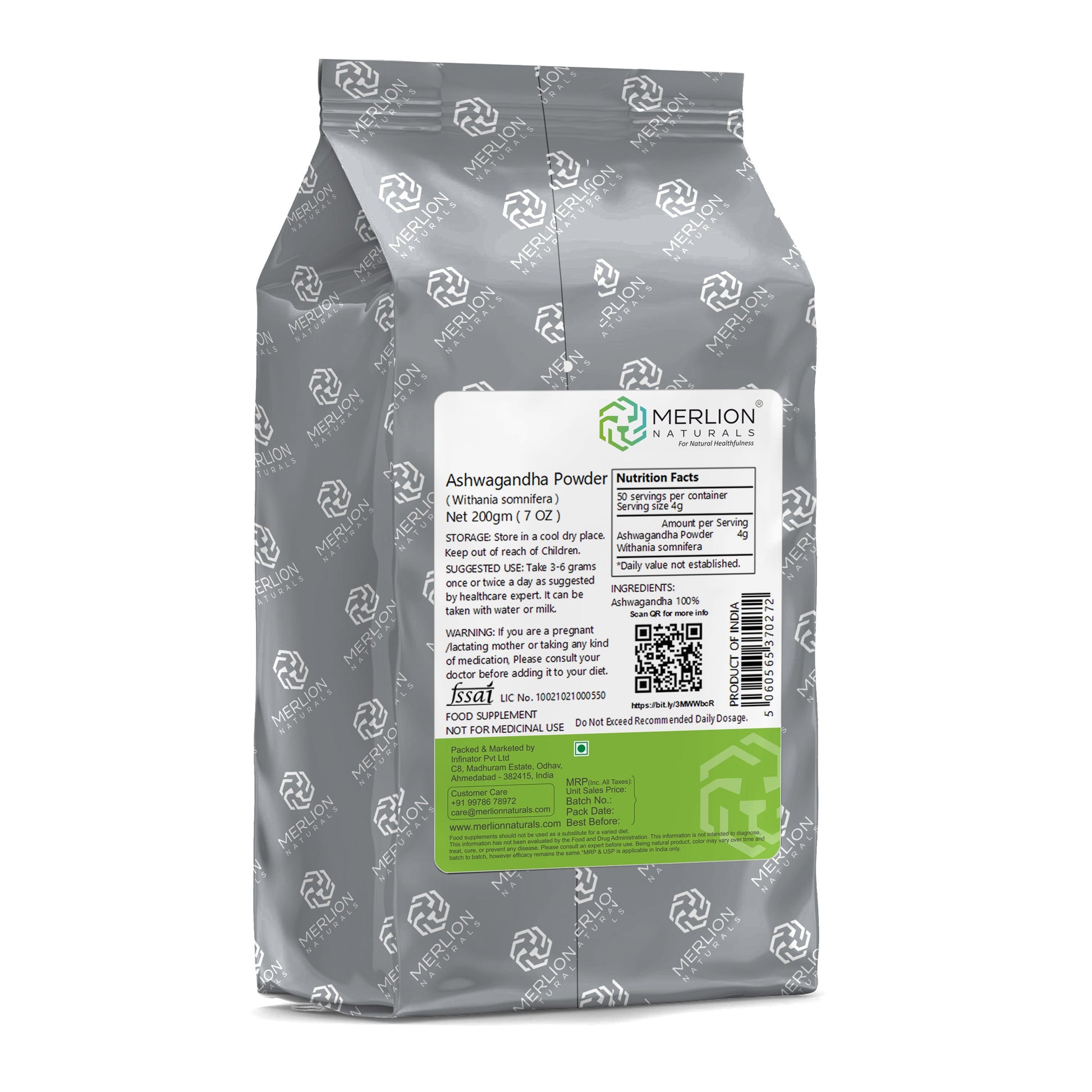 Merlion Naturals Ashwagandha Powder - Swadesiicart