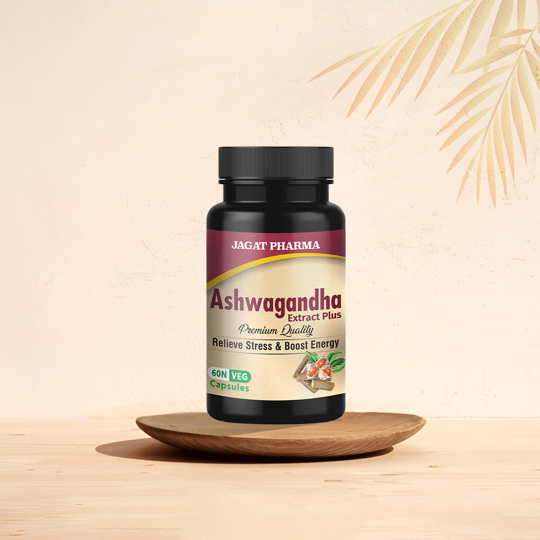 Jagat Pharma Ashwagandha Capsules | Helps Relieve Stress and Anxiety | Swadesiicart