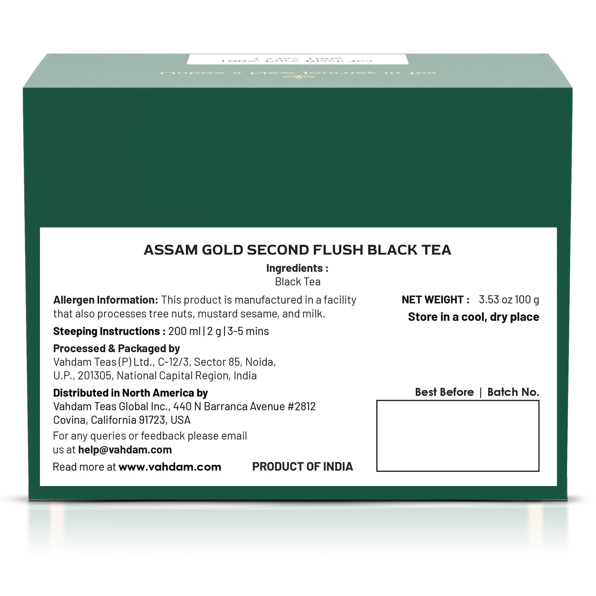 Assam Gold Second Flush Black Tea, 3.53 oz
