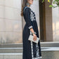 BulBul Arushi Black Rayon Kurta Set with Lucknowi Work - Swadesiicart