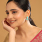Nuyug 22K Gold Plated Turquoise Embrace Earrings | Swadesiicart