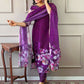 Partywear Designer Tebby Wine Stitched Suit With Dupatta - Tanisha | Swadesiicart