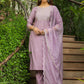 Janasya Lavender Silk Blend Solid Kurta,Bottom & Dupatta | Swadesiicart