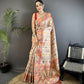 Joban Fashion Cream Banarasi Soft Silk Woven Saree | Swadesiicart