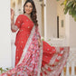 Jyoti Fashion Women's Orange Faux Georgette Sequins Zari Embroideredy Anarkali Dress with Dupatta | Swadesiicart