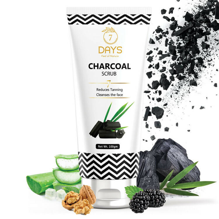 7 Days Activated Charcoal Face Scrub - Swadesiicart