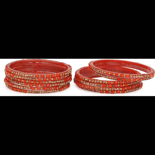 Afast Bridal Wedding & Party Fashionable Colorful Glass Bangle/Kada Set, Pack Of 12 - Red - Afast Enterprises