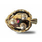 Leaf Shape Brass Tray with Haldi Boxes - Swadesiicart