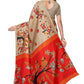 Vamika Chiku Kalamkari With Jhalar Khadi Silk Saree - Swadesiicart