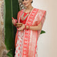 Shree Shyam Fashion Linen Cotton Red & White Saree