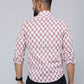 Miravan Men's White & Pink Spread Collar Floral Print Shirt | Swadesiicart