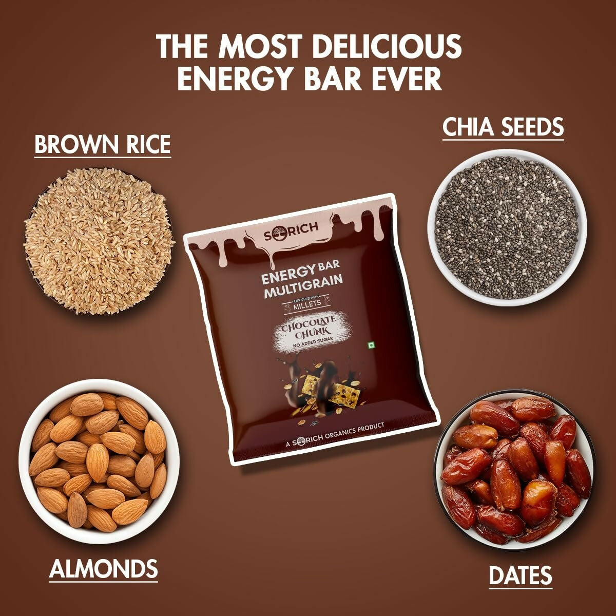 Sorich Organics Multigrain Energy Mini Bars Chocolate Chunk | Swadesiicart