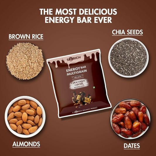 Sorich Organics Multigrain Energy Mini Bars Chocolate Chunk | Swadesiicart