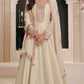 Anaita Cream Embroidered Work Silk Stitched Anarkali Suit