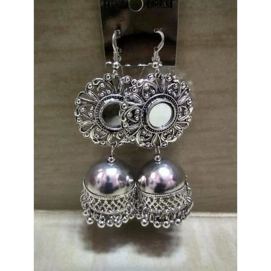 MS Fashion India Round Flower Design Hanging Jhumka Earrings | Swadesiicart
