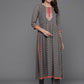 Ahalyaa Women Ethnic Motifs Printed Pleated Sequinned Kurta with Trousers - Grey Color | Swadesiicart