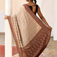 Joban Fashion Crème Crepe Chiffon Pure Handloom Banarasi Silk Saree | Swadesiicart