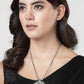 NVR Women's Elegant Silver Oxidised Brass Necklace | Swadesiicart