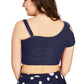 Aastha Fashion Women's Women's Navy Blue Velvet Solid Readymade Blouse