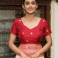 Shree Shyam Fashion White & Red Linen Cotton Saree