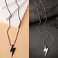 NVR Men's Set of 2 Black & Silver Flash Pendent With Chain - NR Retail-NVR